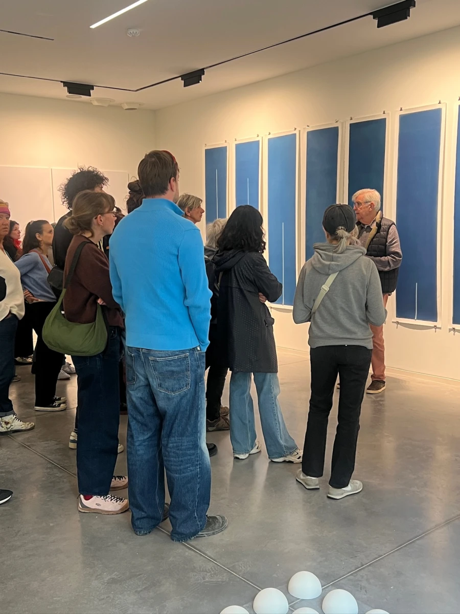 Visite de l’expositon “Ligne(s) de mire”, par Christian Le Dorze au Bonisson Art Center<br />
<br />
Crédit photo PAC