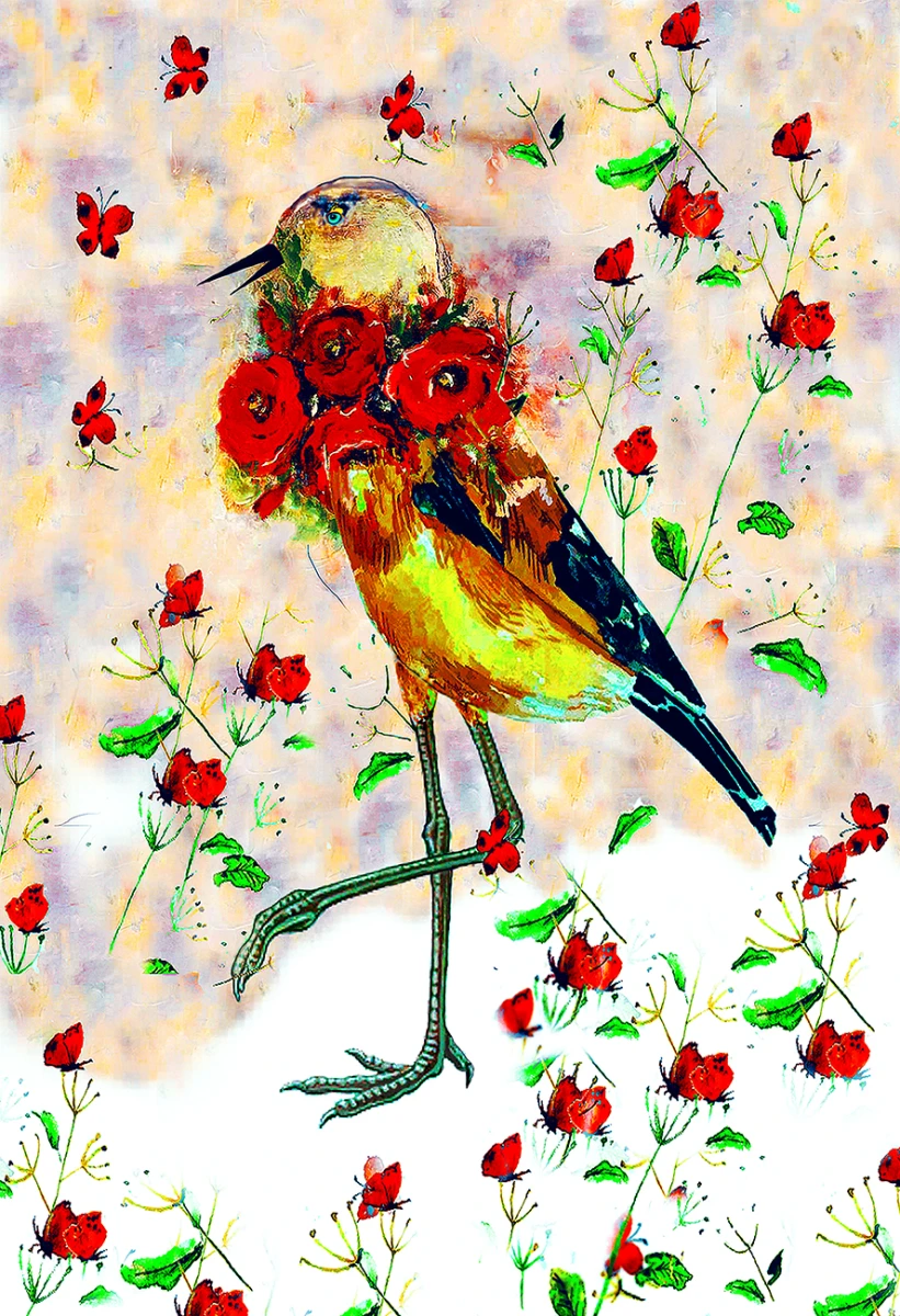 <em>The King of Birds</em>, Impression papier sous Plexiglass, 120 cm x 80 cm x 4 cm, 2020.