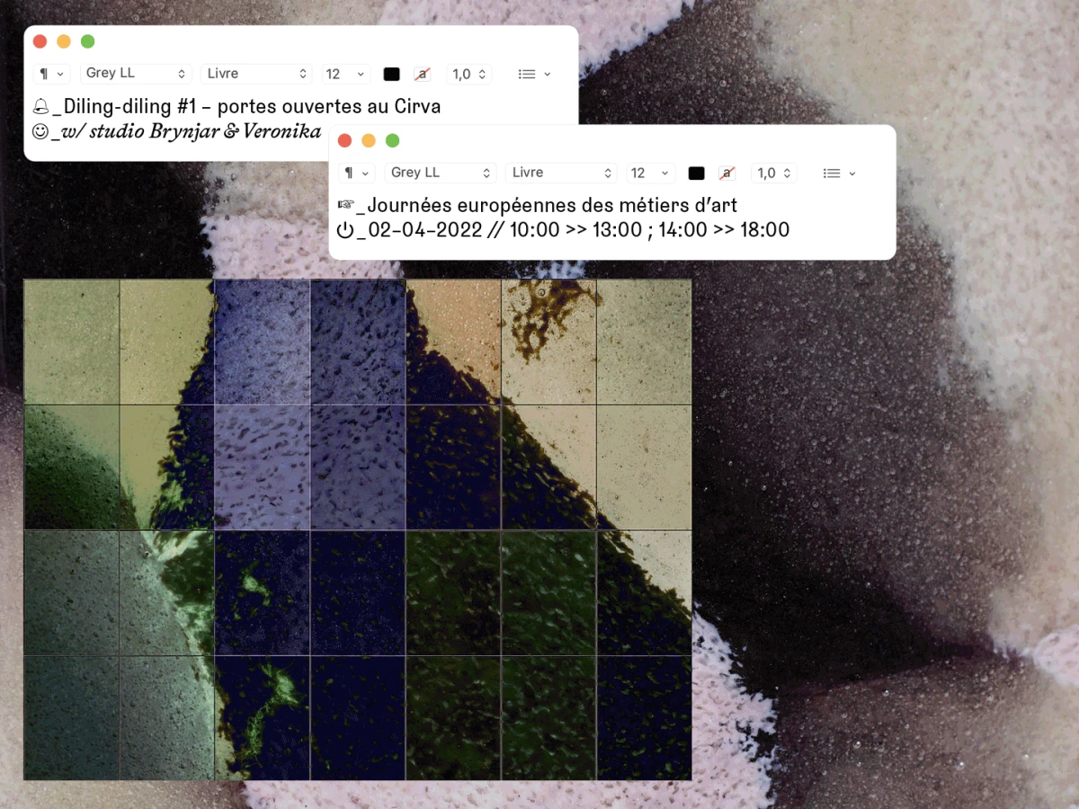 Brynjar Sigurðarson et Veronika Sedlmair, recherches en cours, 2020–2022 ; photo © studio Brynjar & Veronika / Cirva