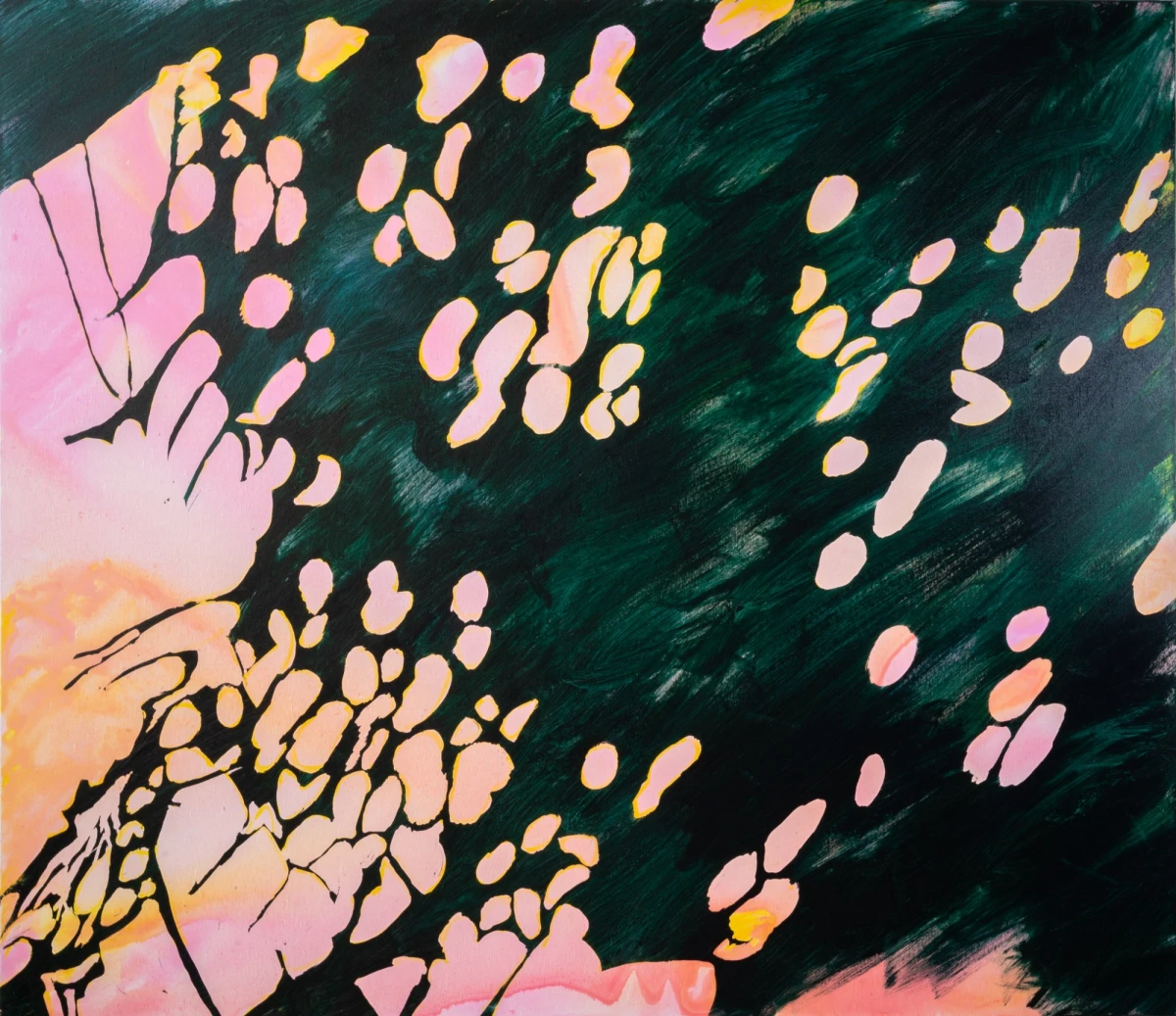 Gergana Tabakova, <em>The eight months I waited and fantasized </em>, acrylique sur toile, diptique 2 x  130 x 150 cm, 2024<br />
Crédit photo Gergana Tabakova