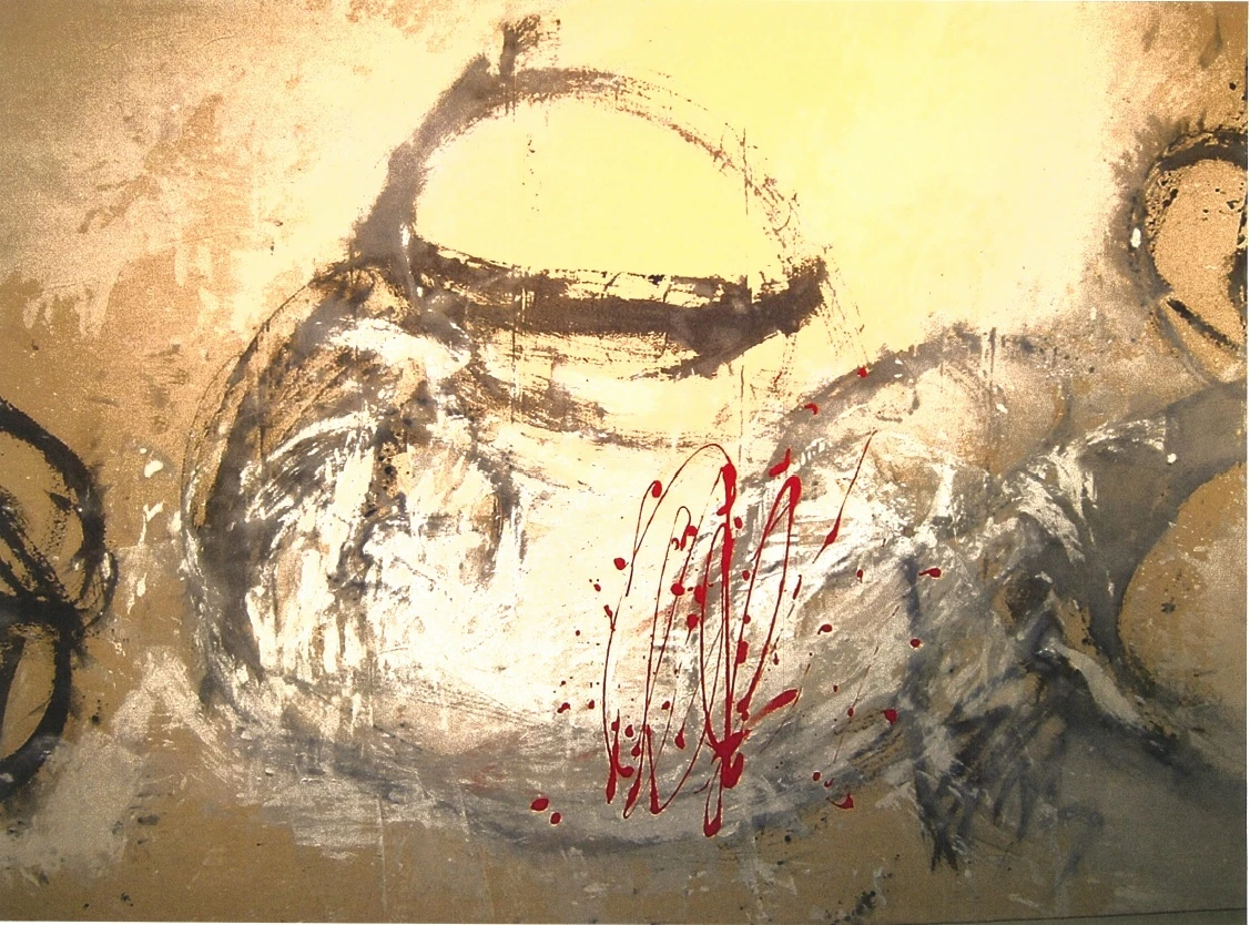 Valentina Piredda, de la série <em>le temple d’Eléonore</em>, acrylique, pastel, encre sur toile de lin, 240x260 cm
